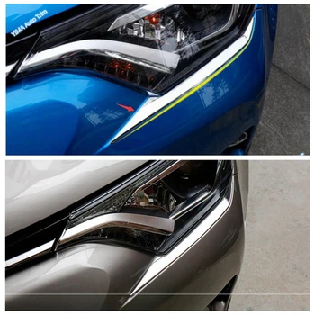Lapetus Auto Styling Chrome Prednji Smerniki Glava Luči, Svetilke Obrvi naslovnica Stripa Trim ABS Za Toyota RAV4 Rav 4 2016 2017 2018
