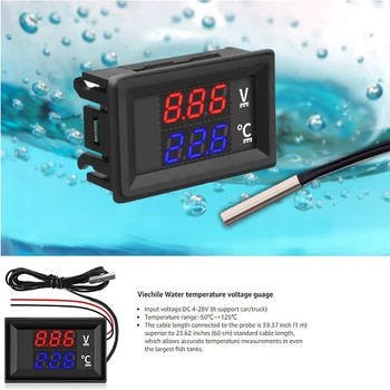 Prikaz Temperature Modul DIY Mestno Termometer Z Voltmeter Čas DC 10-32V 5-25V 5V 12V Za Avto Avtomobilski Temperatura Vode