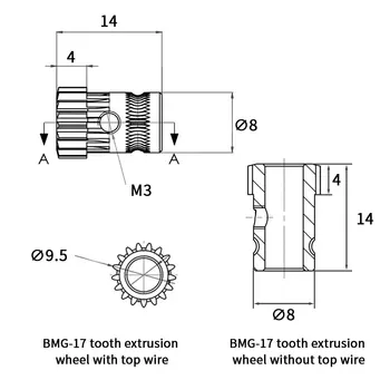 Drivegear Kit Dual Drive Gear Iztiskanje Kit Klonirali Btech Nadgradnjo za Iztiskanje za Prusa i3 3d Tiskalnik Prestavi Bowden 3d Printer Kit