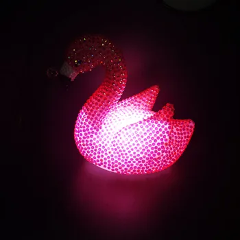 Flamingo DIY Diamond Slikarstvo LED Luč Nočne Svetilke Dekor Diamond Vezenje Krajinski Mozaik Desk Dekor Božično Darilo Brez Lepila
