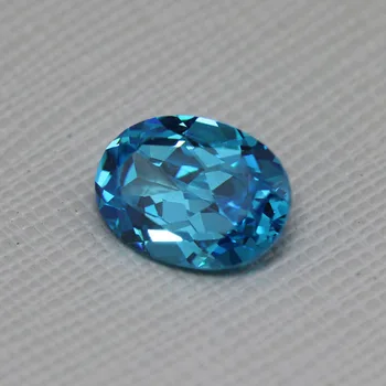 Ovalne oblike briljantno cut ustvarili akvamarin kamen kroglice obrazi dragih kamnov za nakit DIY nebo modro gemstone svoboden brazilija