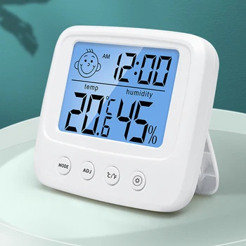 LCD Elektronski Digitalni Temperatura Vlažnost Meter v Zaprtih prostorih Zunanji Termometer, Higrometer Vremenske Postaje Ure Thermohygrometer