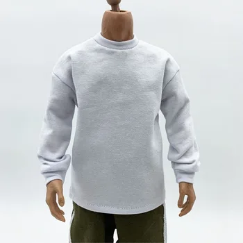 1/6 Obsega Modni Trend Dolg Rokav T-shirt Moški Vojak Majica Oblačila za Moške Hoodless Majica za 12 cm Dejanje Slika