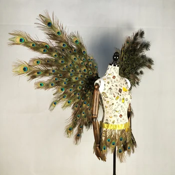 Pav pero odraslih angel krila rekviziti modni brvi kažejo, rekviziti festival Angel Pero krilo Okna dekor stopnji uspešnosti rekviziti