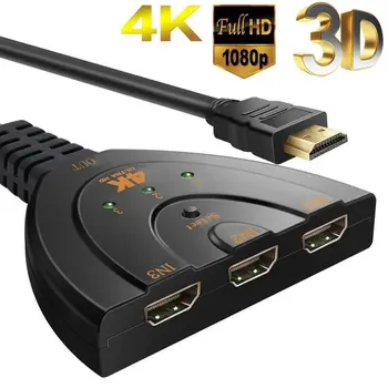 Prenosni 3 HDMI-združljiva Vrata V In 1 HDMI je združljiv Ven Polno 1080P 3D Prikaza Slike Za Več pomnilniških Naprav