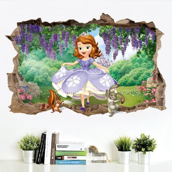 Disney Risanke Beauty Princess Slika Slika Stenske Nalepke za Otroke, Soba Wall Art DIY Otrok Princesa Darila, Dekoracija