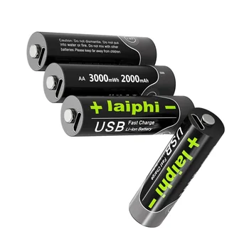 3000mWh 1,5 V AA Litij-Polnjenje podatkovnega kabla USB je Baterija AA 2000MAH 1,5 V baterija Li-ion Baterija Za Daljinski upravljalnik Brezžično miško aa baterije