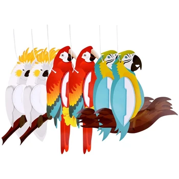 6 Kosov Tropskih Ptic Satja Papiga Hawaiian Poletje Plaža Tiki Luau Stranka Domov Razredu Viseče Dekoracije
