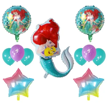 1set morska deklica Ariel Disney Princesa Folija Baloni Babyshower Dekle Rojstni dan Okraski Otroci Igrače 10palčni Latex Helij Globos
