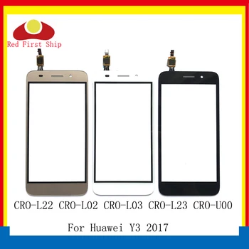 10Pcs/veliko Za Huawei Y3 2017 CRO-L22 CRO-L02 CRO-L03 Dotik Senzor Računalnike Sprednje Steklo Zunanji Y5 Lite 2017 zaslon na Dotik