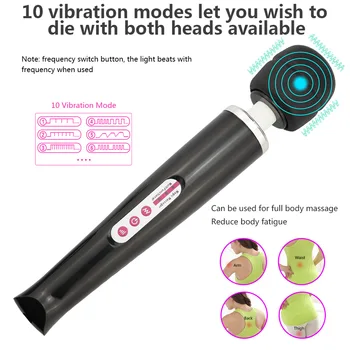 Usb Zmogljiv AV Vibrator Veliko Čarobno Palico, USB Charge Big Stick G Spot Klitoris Stimulator za Odrasle Sex Igrače za Ženske Masturbator