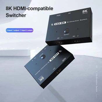 HDMI je združljiv 2.1 Preklopnik Adapter 4K HD 120Hz 1x2/8K 60Hz 2x1 Bi-Smer Pretvornik Cepilec za PS4 Stikalo Dodatki
