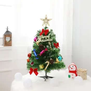 1 Set Mini Božič Bor Okolju prijazno PVC z Lučmi za Domačo Umetno Božično Bor Majhno Božično Drevo