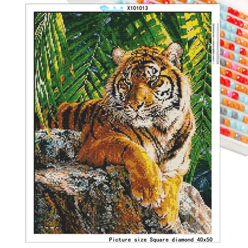 DUTEY 5D DIY Diamond Slikarstvo Živali Tiger Navzkrižno Šiv Celoten Komplet Svedrov Vezenje Mozaik Handmader Umetnosti Darilo HobbyHome Dekoracijo