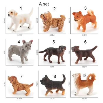 Simulacija Mini Realne Hound Pug Dog Miniaturne Figurice Živali Model Pravljice Vrt Igrače Za Otroke, Dom Dekor Dodatki