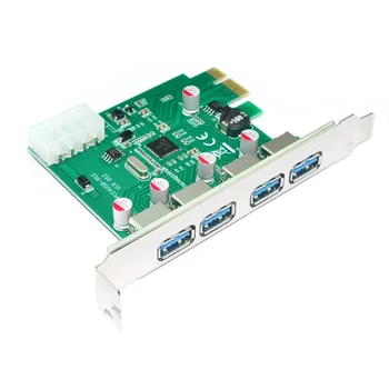 Sl-Labs 4 Vrata PCIE PCI-e za USB 3.0, Dodajte Na Kartico - USB 3.0 Hub PCI Express Card Adapter w/ Ekstra 4pin Molex LP4 Moč