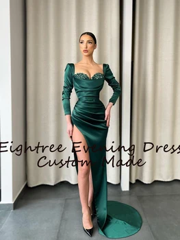 Eightree Sparkly Royal Green Rokavi Prom Oblačenja Sequines Ljubica Večerne Obleke Saten Formalno Stranko Halje Vestidos de fest