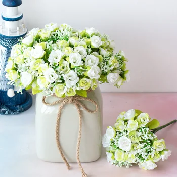 1Pc Umetne Svile Cvetov Rose Garden DIY Fazi Stranka Domov Poroko Obrti Dekor Krpo Materiala