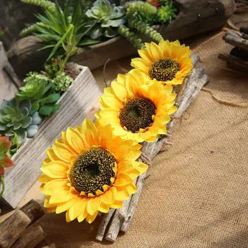 DIY Svile Sončnično Glavo, Umetno Cvetje Chrysanthemum Doma Dekor Poročno Dekoracijo Ponaredek Cvet Steno Cesti Vodi