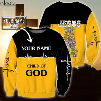 CLOOCL Christian Jezus Katoliške DIY Prilagodite Ime 3D Tiskanja Moški Ženske Majica Hip Hop Ulične Vrhnja oblačila Crewneck Vrhovi