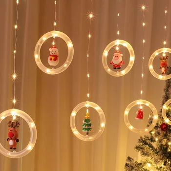 Božič Niz LED Luči Santa Snjegović 3m Okrasno Garland DIY Dekor USB Nepremočljiva Božič Okno Dekorativne Luči