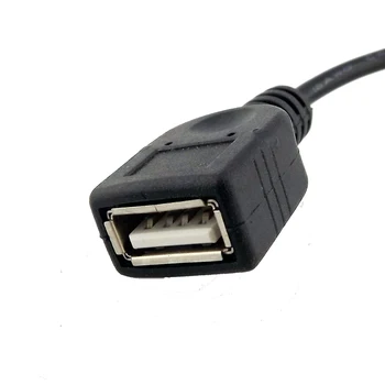 1x USB 2.0 Ženski Priključek na 4,8 mm x 1,7 mm Ženski CCTV DC Pretvornik za izmenični Tok v Priključek Kabla 12 cm, Črna