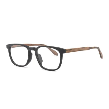 HDCRAFTER Očal Okvir Moških Lesa Ultralahkih Ženske Letnik Kvadratnih Recept Očala Retro Optični Okvir Brezvijačno Očala