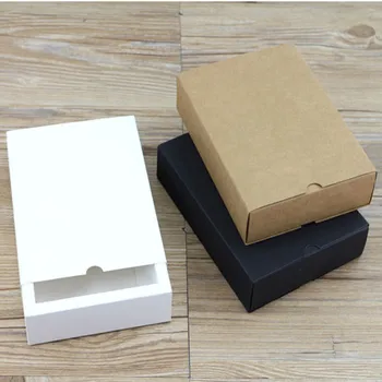 10 velikosti Kraft črno bel darilni embalaži polje kraft prazen papir, karton darilni papir polje s pokrovom Darilni karton kartonske škatle