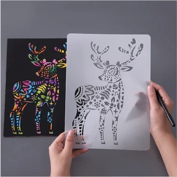 A4 29 * 21 cm ustvarjalne živali jelena DIY matrica stensko slikarstvo album kolorit foto album dekorativni papir, kartice predlogo