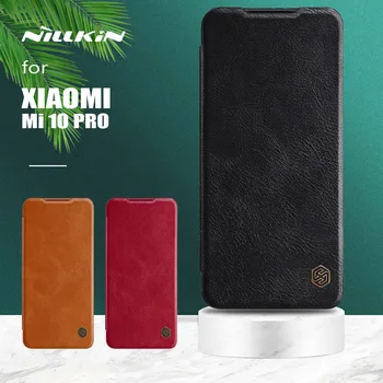 Za Xiaomi Mi 10 Pro Primeru Nillkin Qin Luksuzni Slim Flip Usnjena torbica Kartico v Režo za Poslovne Hrbtni Pokrovček za Xiaomi Mi10 Mi 10 Pro Primeru