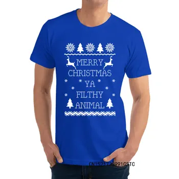 Vesel Božič Umazani Živali T-Shirt Razširjena Natisnjeni Na Premium Bombaž Krog Vratu Moških Vrhovi T Shirt Tee-Majice ostern Dan