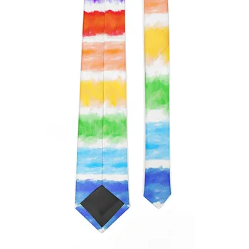 Novo Rainbow Barva Za Tiskanje Kravato Priložnostne Vsakodnevno Obrabo Majica Poliestrskih Vlaken Slim Fit Kravatni Za Moške, Ženske Stranka, Poročni Dodatki