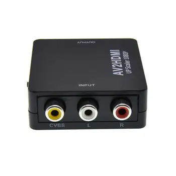 HDMI je združljiv AV Scaler Adapter HD Video Pretvornik Polje HDMI-združljiv z RCA AV/CVSB L/R Video 1080P Podpira NTSC PAL