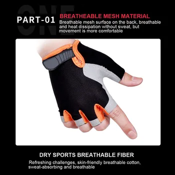 2021 Nove Vroče Kolesarjenje Anti-Slip Pol Prst Rokavice Anti-znoj Moški Ženske Dihanje Športne Rokavice Anti-shock Kolo, Kolesarske Rokavice