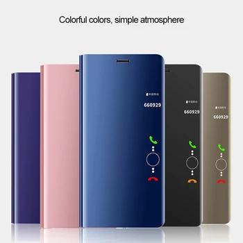 Pametni telefon Primeru Usnje Ogledalo, Prikaz Primeru Telefon Primerih za Samsung Galaxy A50 50 Primeru Zajema Flip Primeru