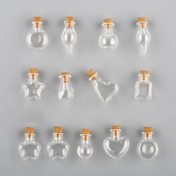 5pcs Mini Majhen Fancy Steklenici, ki Želijo Zamaške Mini Kozarce z Zamaškom iz Plute Sporočilo Imetnik Festival svate, Dekoracijo