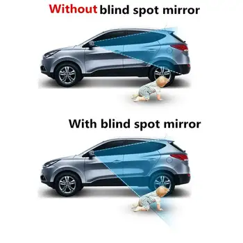 2 KOS HD Stekla Krog Blind Spot Ogledalo 360 Nastavljiv brez okvirjev Konveksna parkiranje Vzvratno ogledalo za Avto SUV Tovornjak motorno kolo