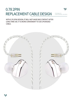 HZSOUND in-Ear Slušalke Srce Ogledalo 10 mm Ogljikovih Nanometrov Prepone pogonska Enota Hifi Glasbeni Slušalke Z 0.78 mm 2Pin Kabel