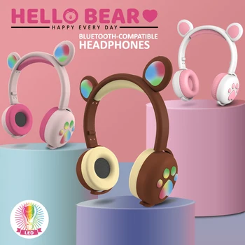 Srčkan Nosi Uho Slušalke Brezžične Bluetooth, Združljiva 5.0 Slušalke z MIKROFONOM HIFI Stereo Bas Eeaphone za Otroci/Otrok/Dekleta