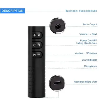 3,5 mm Jack Brezžično tehnologijo Bluetooth, združljiva 5.0 Sprejemnik Oddajnik Adapter Za Avto Glasbe, Audio Aux izhod za Slušalke Sprejemnikom, Prostoročno