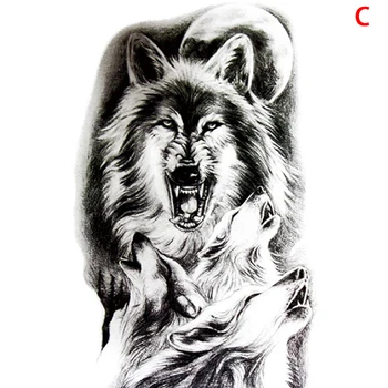 1PC 3D Živali Ponaredek Tetovaže Nalepke Body Art Roko Zapestnica Nepremočljiva Tatoo Za Ženske, Moške Deček Tiger Volk Slog Tatoos Papirja