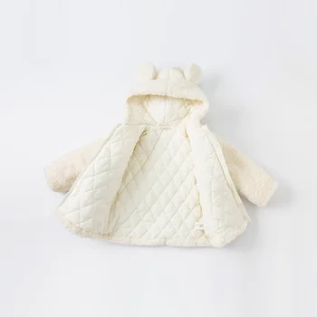 DB18906 dave bella pozimi baby dekleta modni risanka hooded oblazinjeni suknjič otrok dekle vrhovi dojenčka, malčka vrhnja oblačila