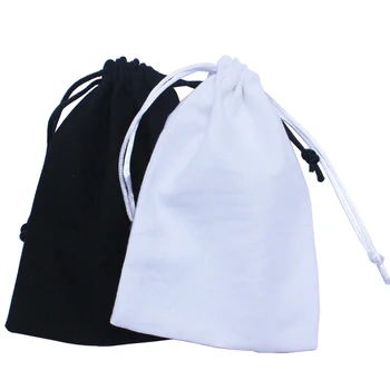 (50pcs/veliko) Črno bombažno vrvico za zavezovanje vreče recikliranje beli bombaž darilo prah torbica prilagodite velikost in logotip