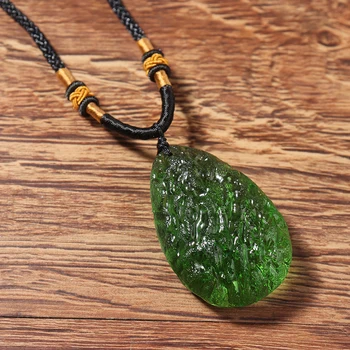 Naravni Kristalno Zeleno Gem Moldavite Meteorite Vpliv Stekla, Ogrlico, Obesek Za Dom Dekor Meditacija Ogrlica Darila