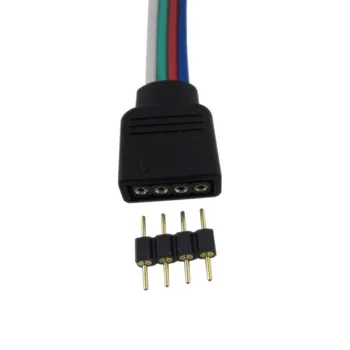 20pcs/veliko, 4pin RGB priključek, 4 pin iglo, moški tipa dvojna 4pin, za 3528 5050 RGB LED trakovi priključek