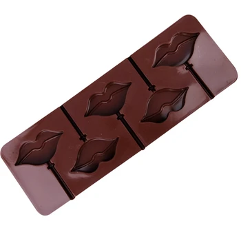 5 Z Ustnic Lollipop Plesni Silikonsko Plesni Čokolado Prilagojene Ročno izdelan Modni DIY Bakeware S Klub E393