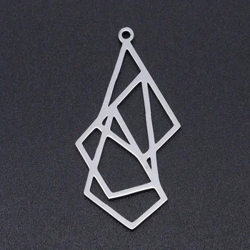 5pcs/veliko Geometrijske DIY Čare Debelo iz Nerjavečega Jekla Trikotnik Sexangle Priključki Čar Hexangon Križ Nakit Obesek