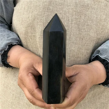 Naravni črni turmalin quartz Obelisk, kristalno palico ozdravljen