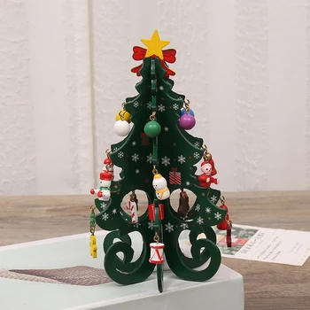 2021 Božično Drevo Otrok Ročno DIY Stereo Lesene Božično Drevo Scene Postavitev Božični Okraski Okraski