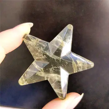 Naravni Quartz Crystal Vklesan Zvezda Fluorite/Rose/Citrine Pentacle Zvezde Za Zdravljenje Dekoracijo Pet Opozoril Zvezda Predstavlja